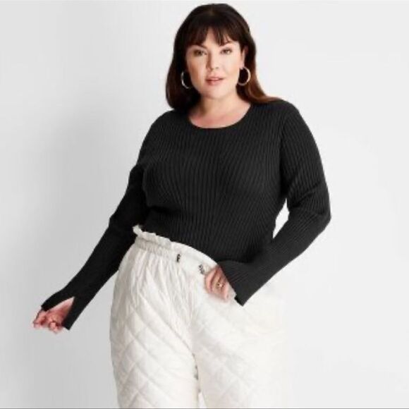 Party Twisted Back Crewneck Pullover Sweater Future Collective Kahlana Barfield - Picture 3 of 9